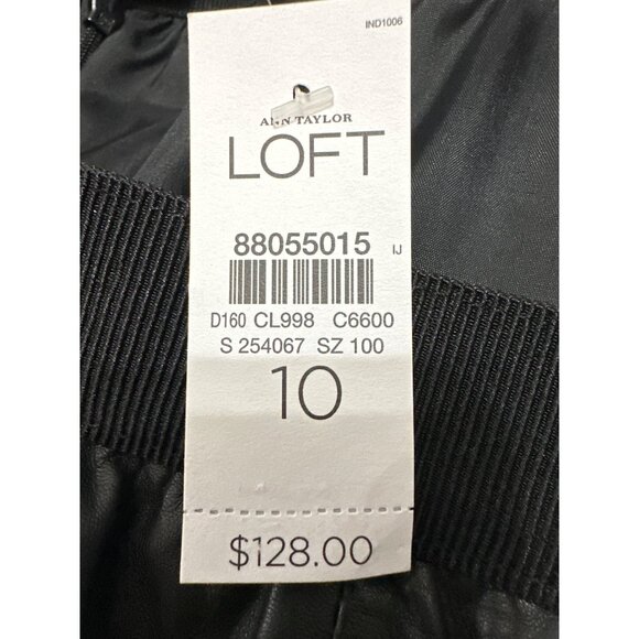 Ann Taylor LOFT Black Leather Skirt Above the Knee Size 10 - Picture 6 of 14